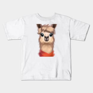 Cute Llama Drawing Kids T-Shirt